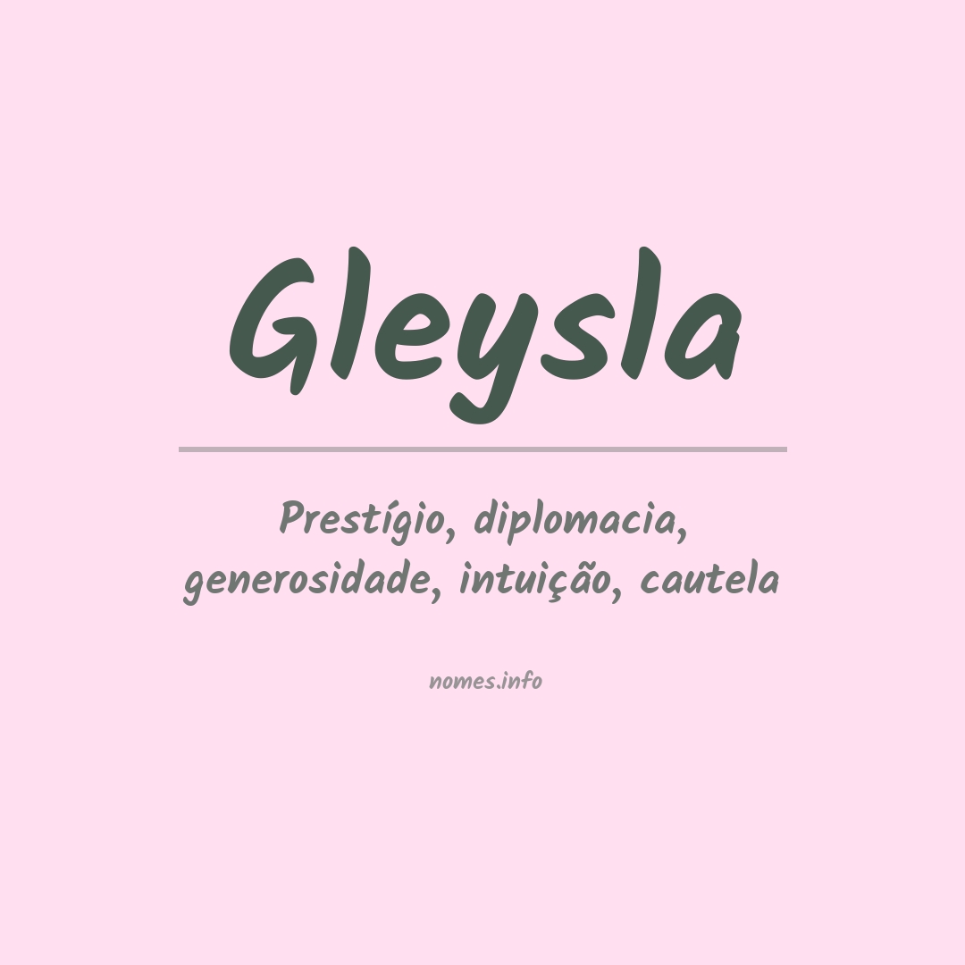 Significado do nome Gleysla
