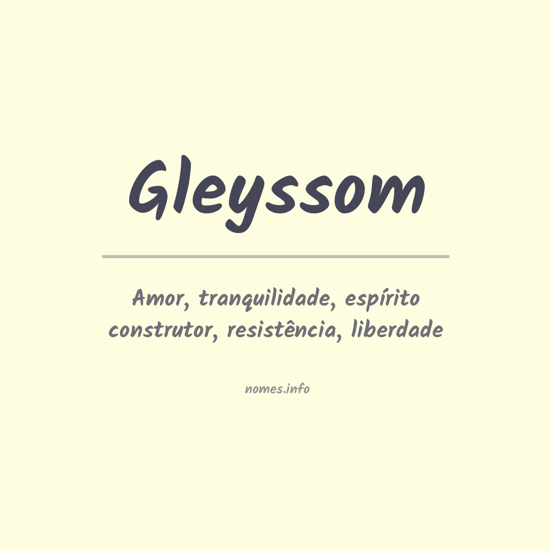 Significado do nome Gleyssom