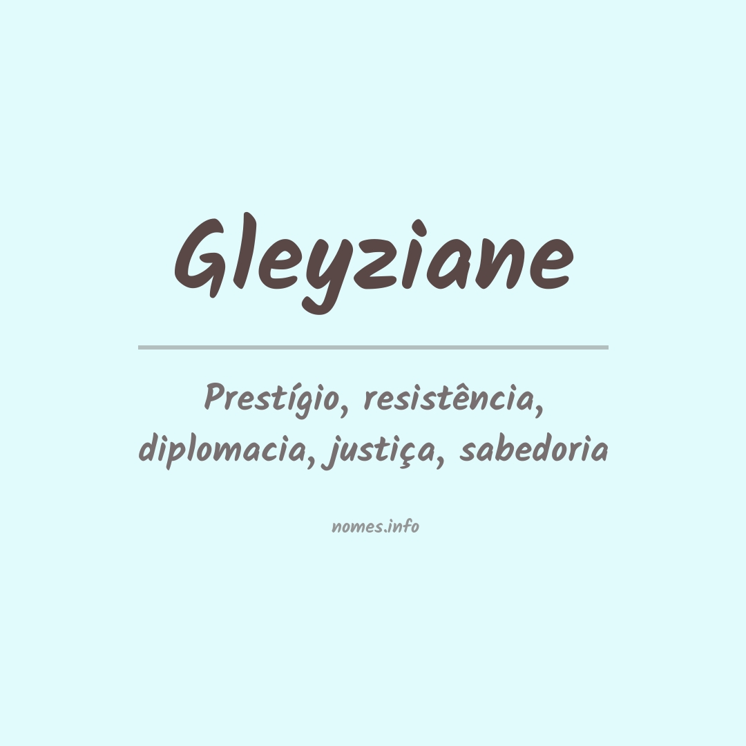 Significado do nome Gleyziane