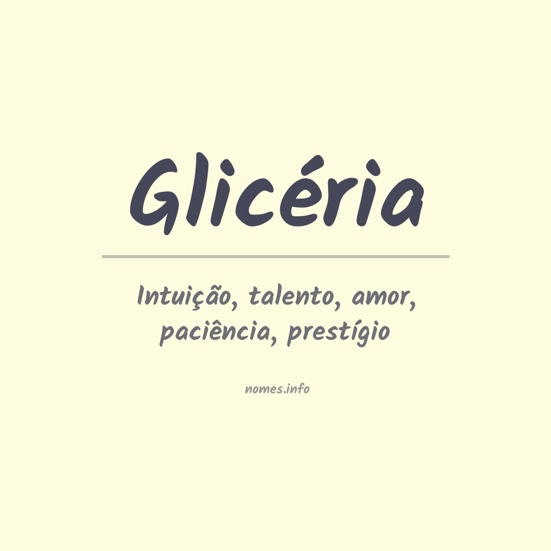 Significado do nome Glicéria