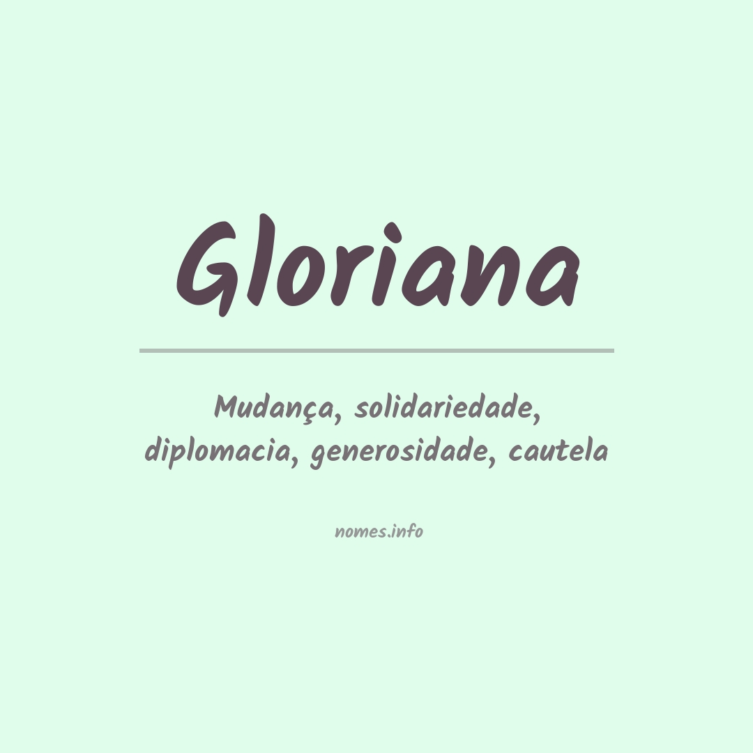 Significado do nome Gloriana