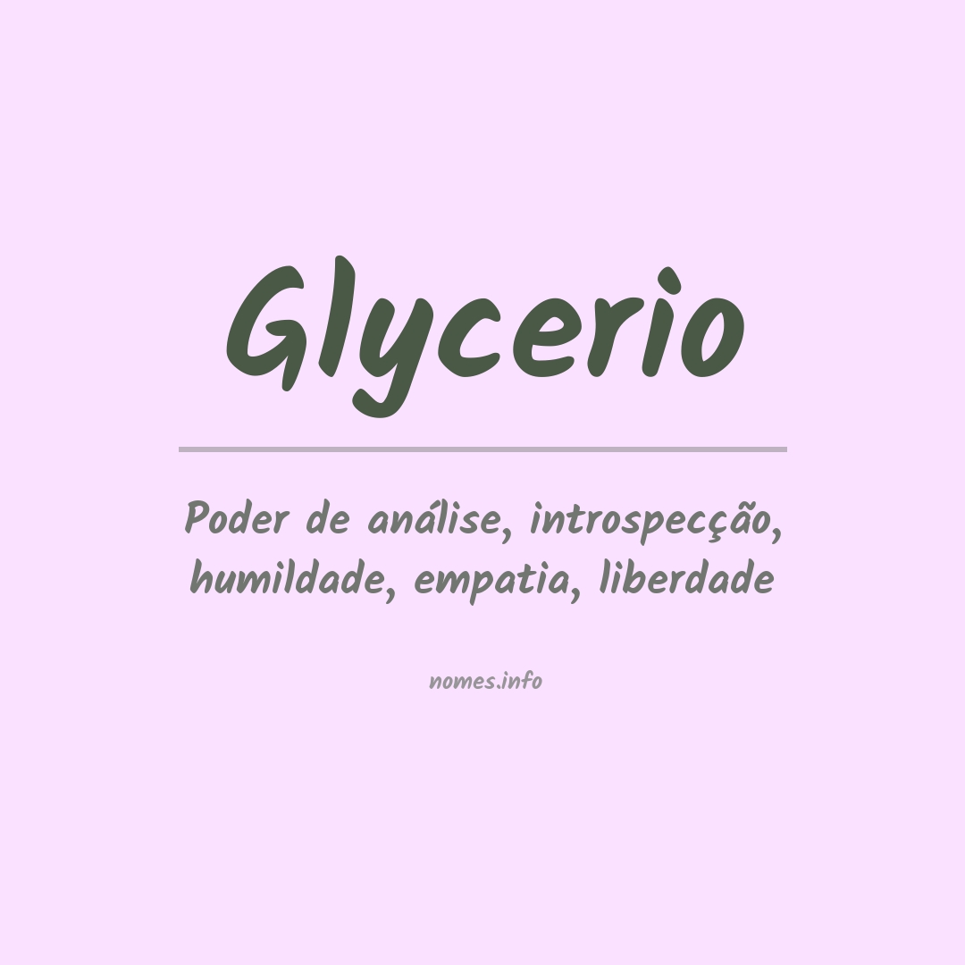 Significado do nome Glycerio