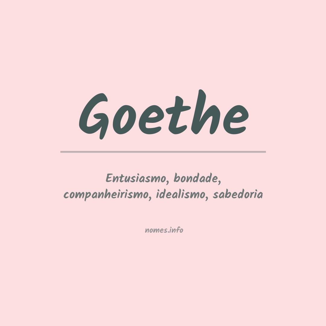 Significado do nome Goethe