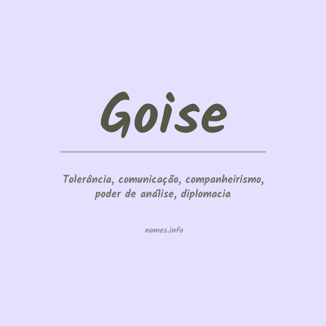 Significado do nome Goise