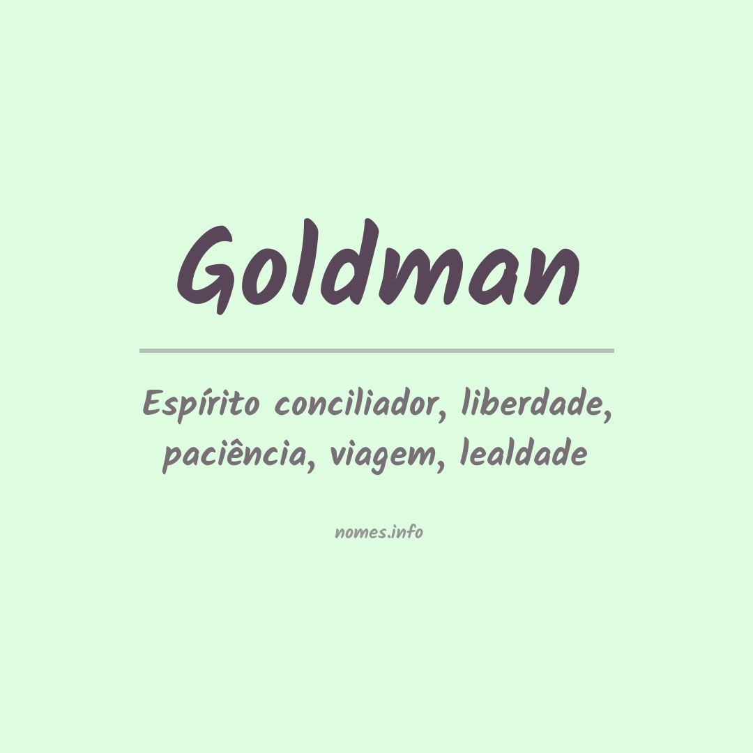 Significado do nome Goldman