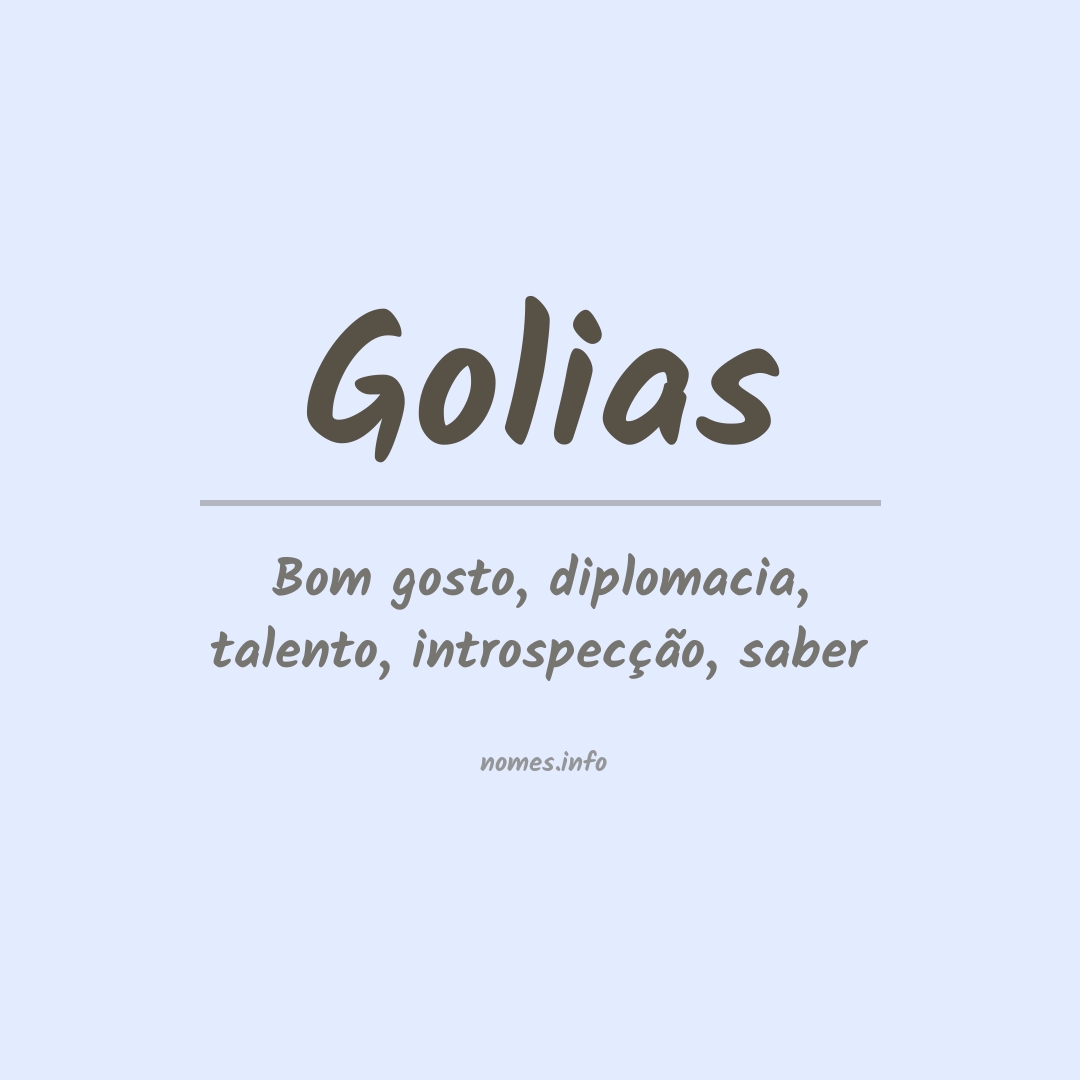 Significado do nome Golias