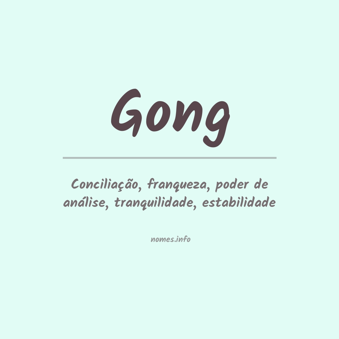 Significado do nome Gong