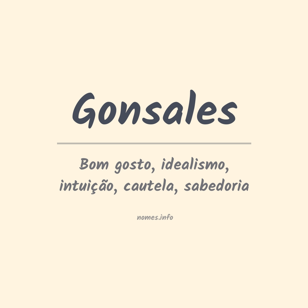 Significado do nome Gonsales