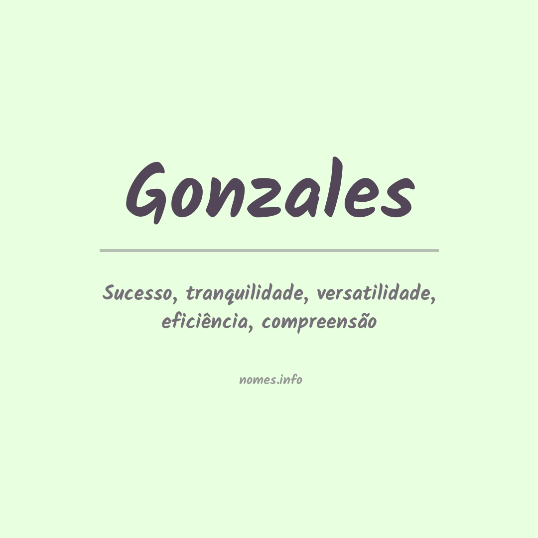 Significado do nome Gonzales