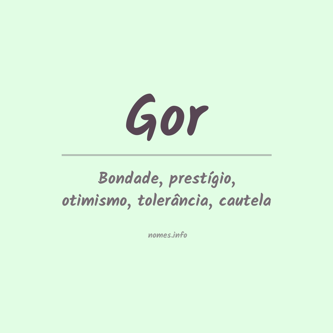 Significado do nome Gor