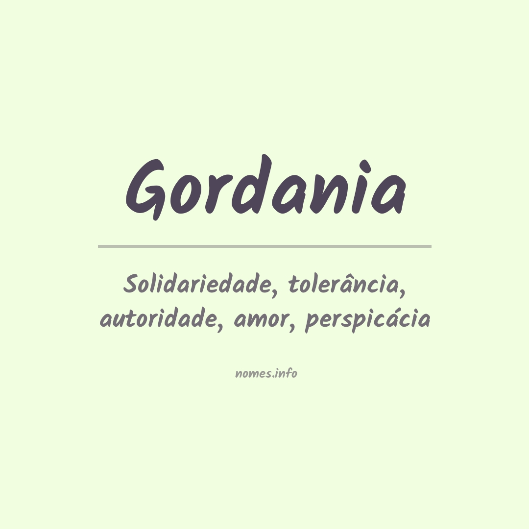 Significado do nome Gordania