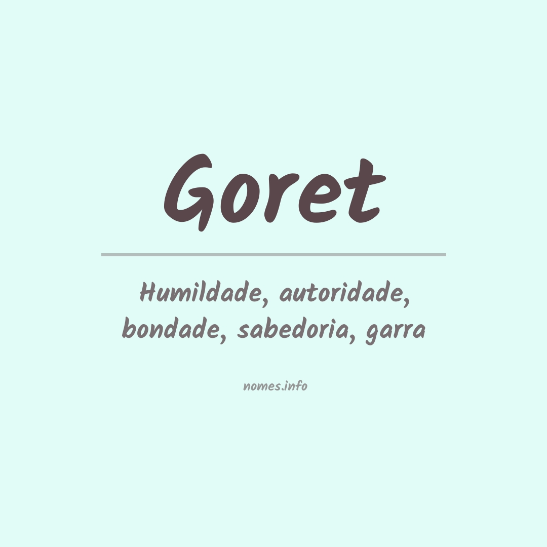 Significado do nome Goret