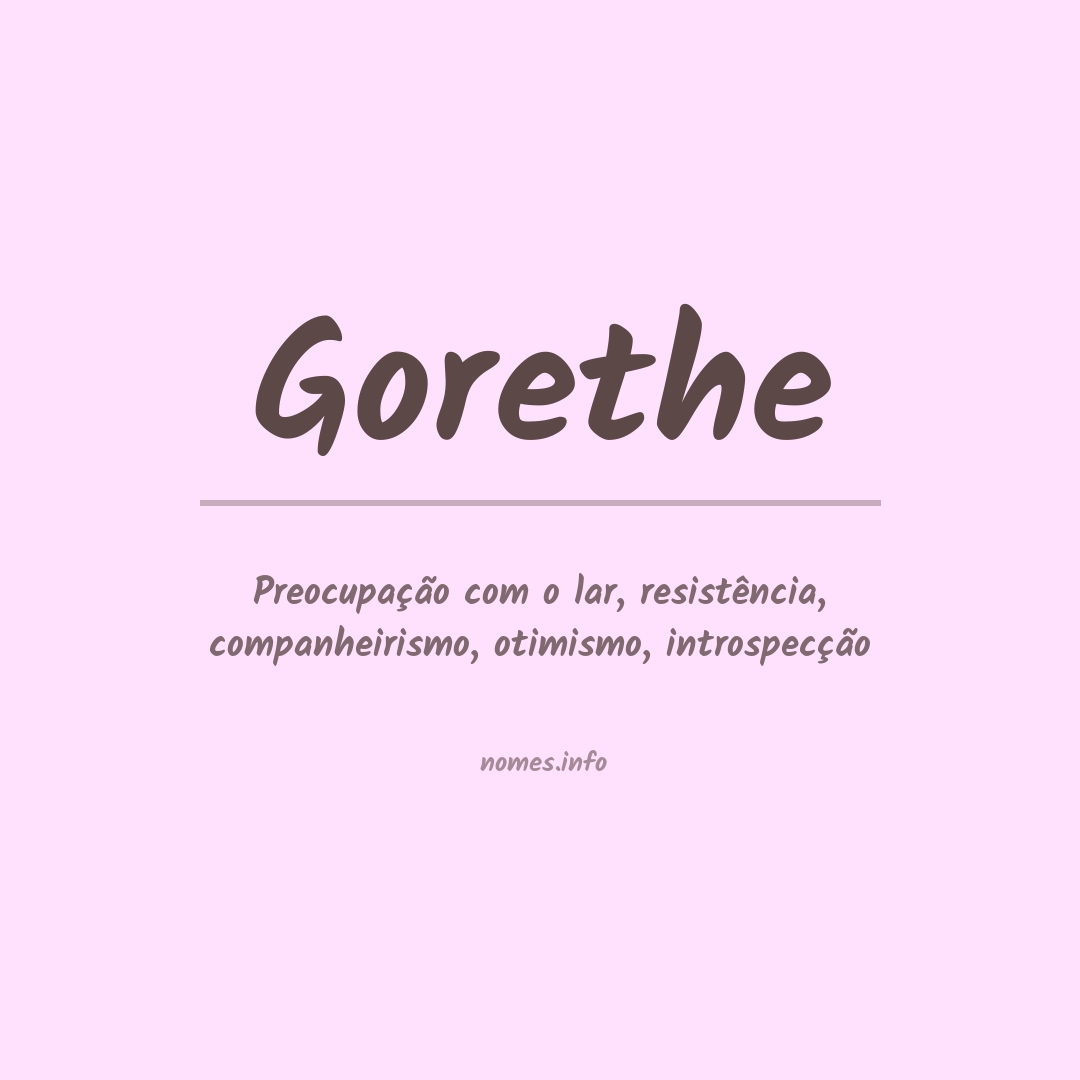 Significado do nome Gorethe