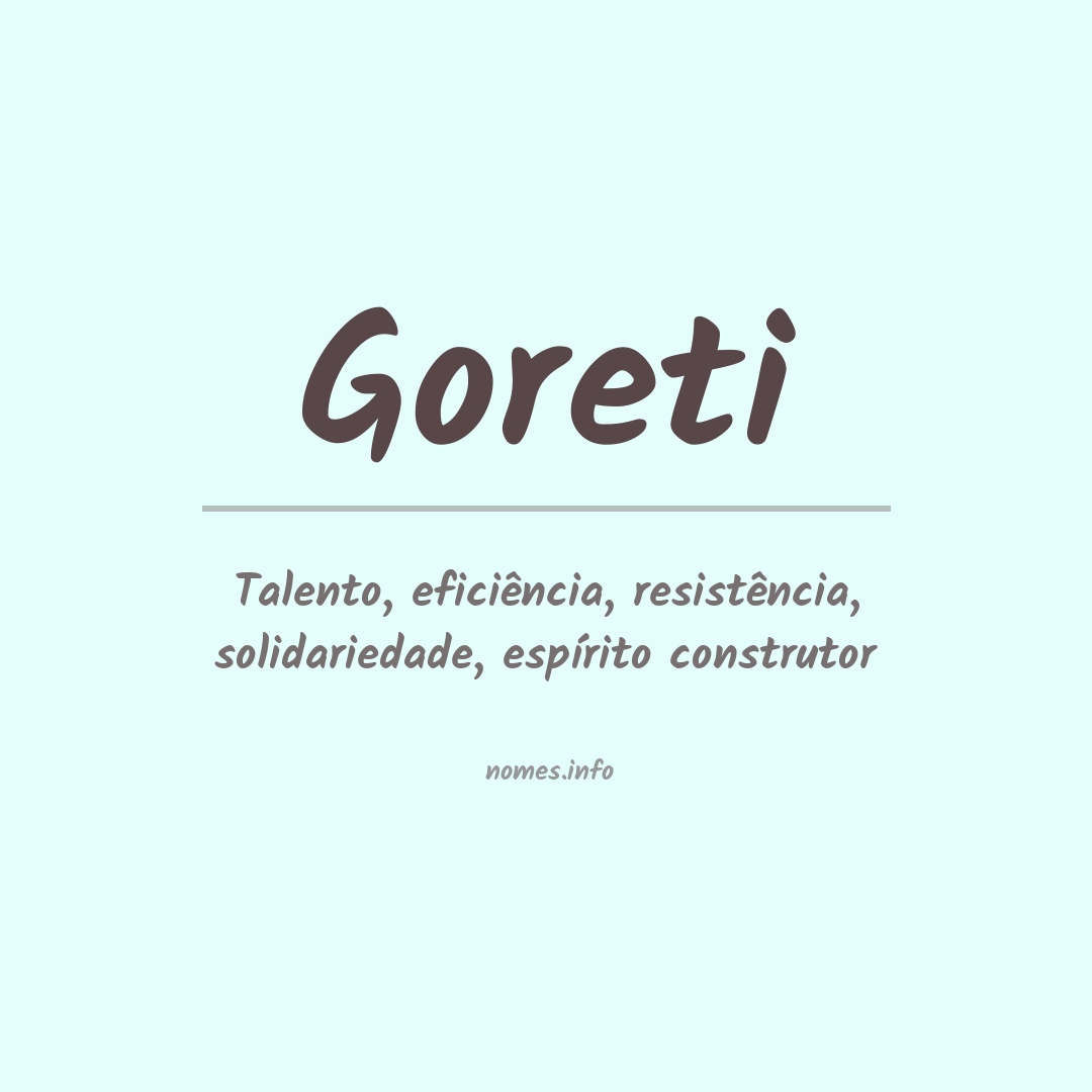 Significado do nome Goreti