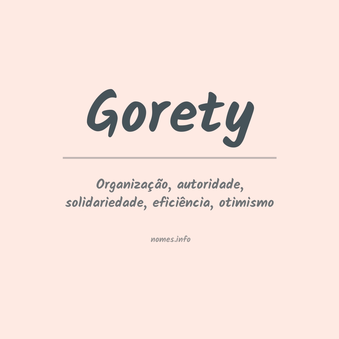Significado do nome Gorety
