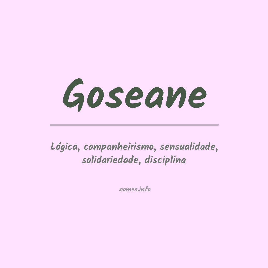 Significado do nome Goseane