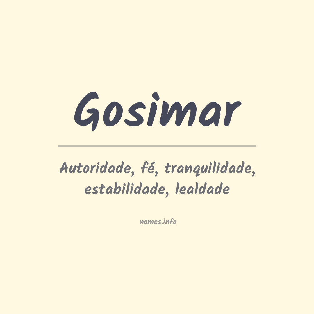 Significado do nome Gosimar