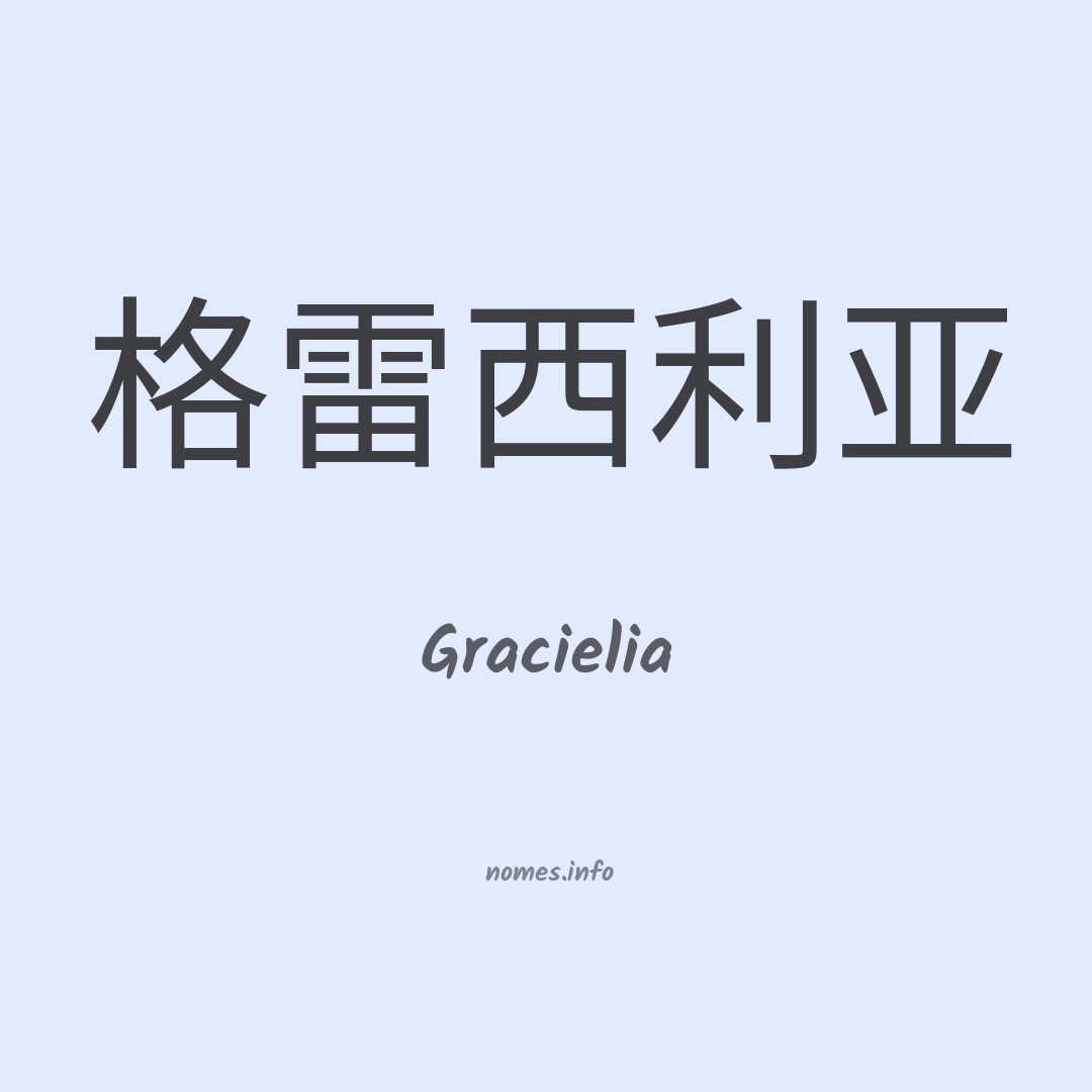 Gracielia em chinês