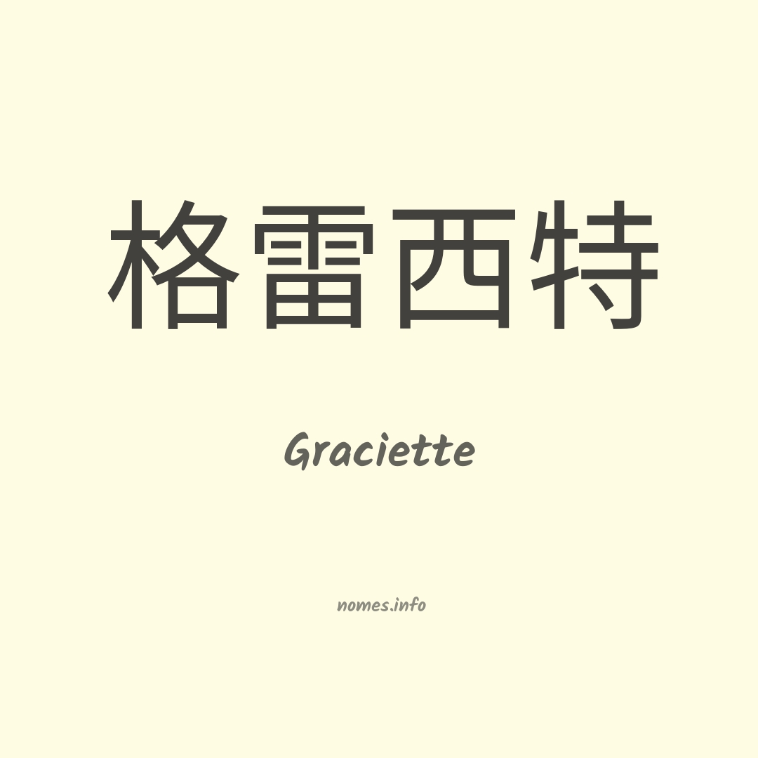 Graciette em chinês