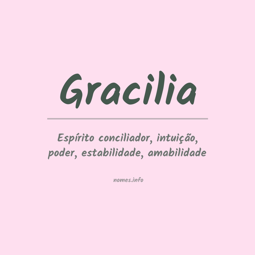 Significado do nome Gracilia