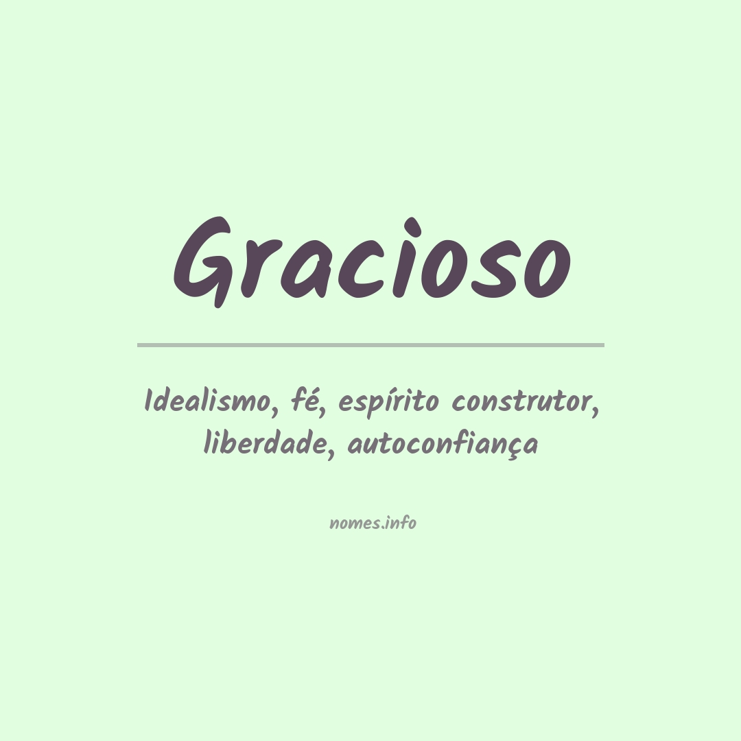 Significado do nome Gracioso
