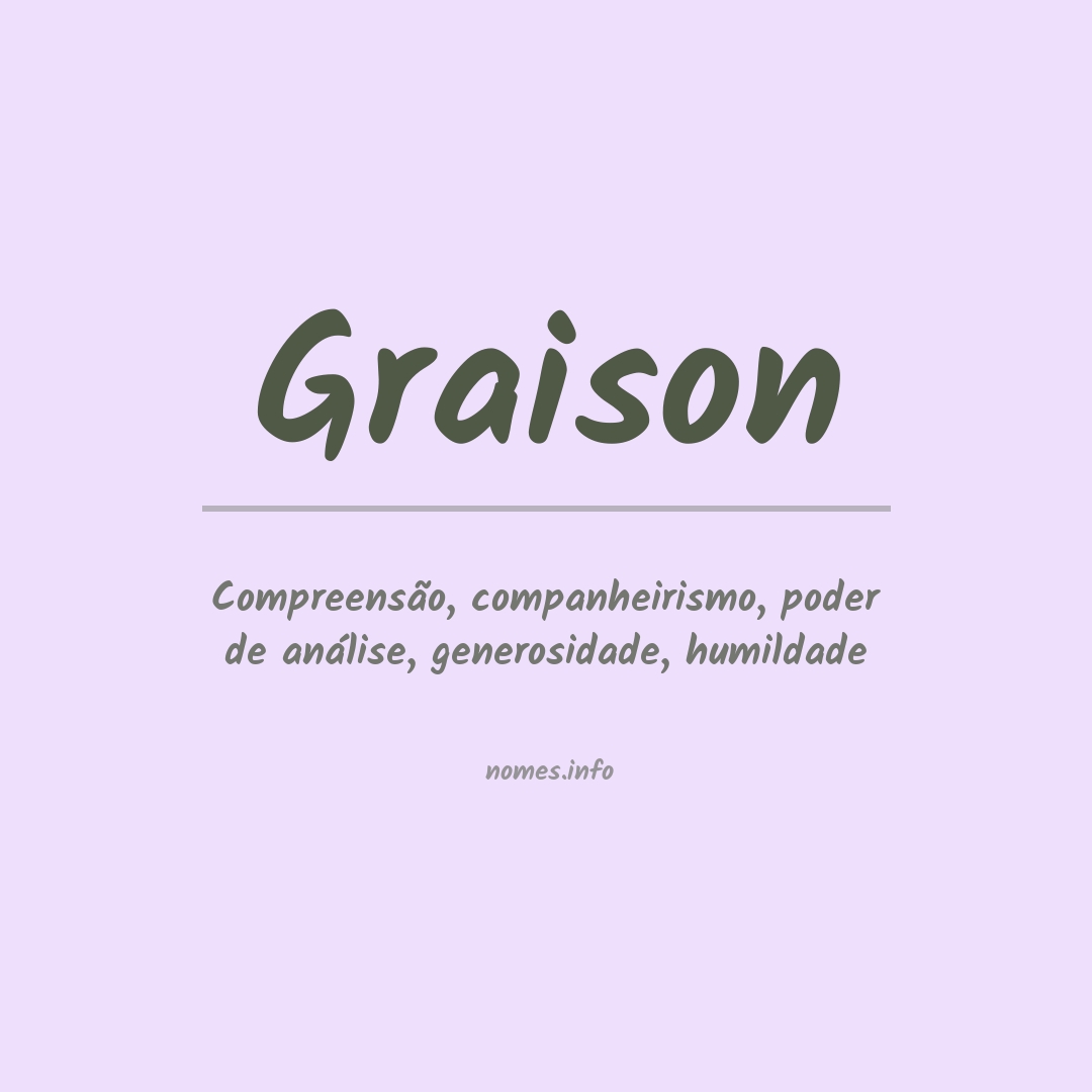 Significado do nome Graison
