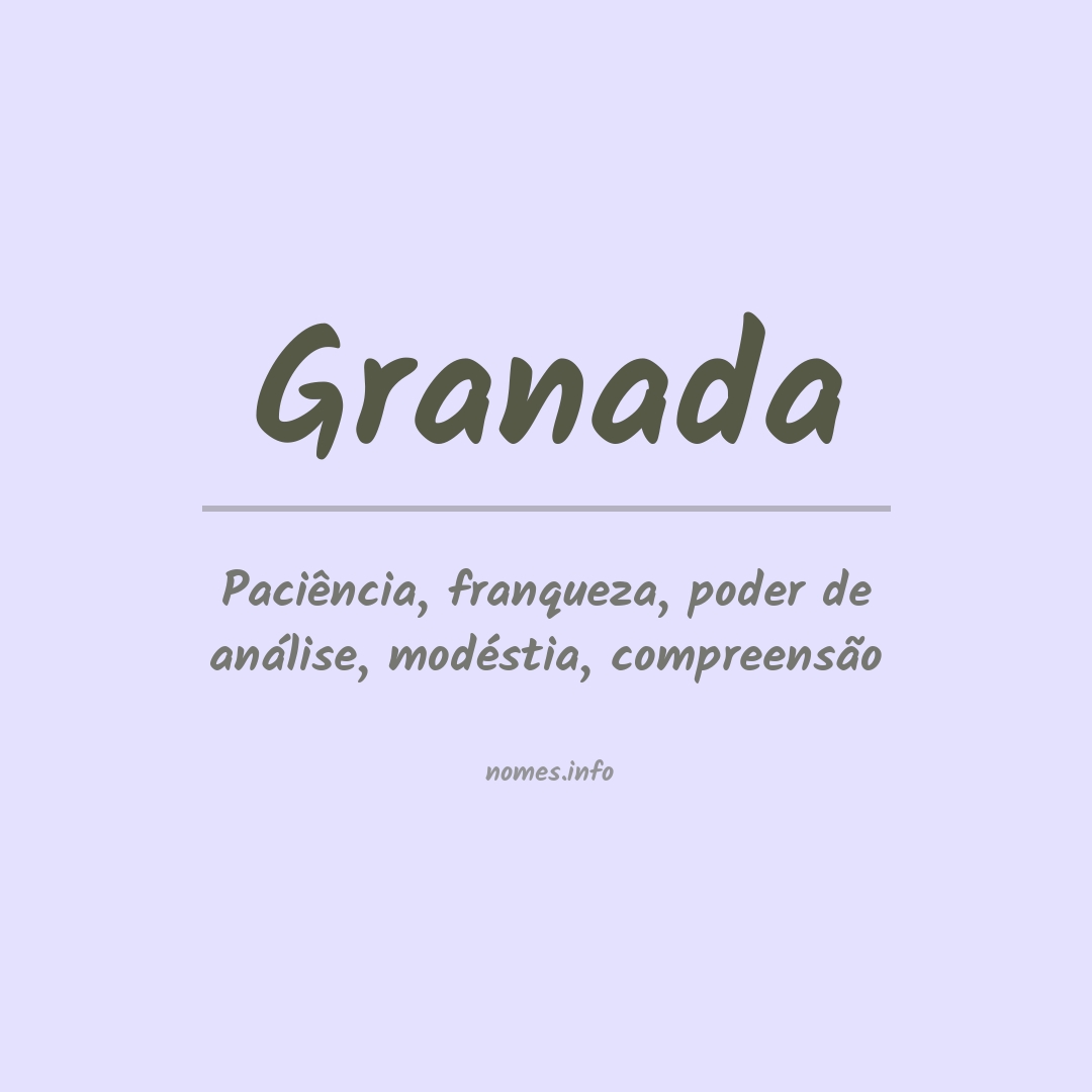 Significado do nome Granada