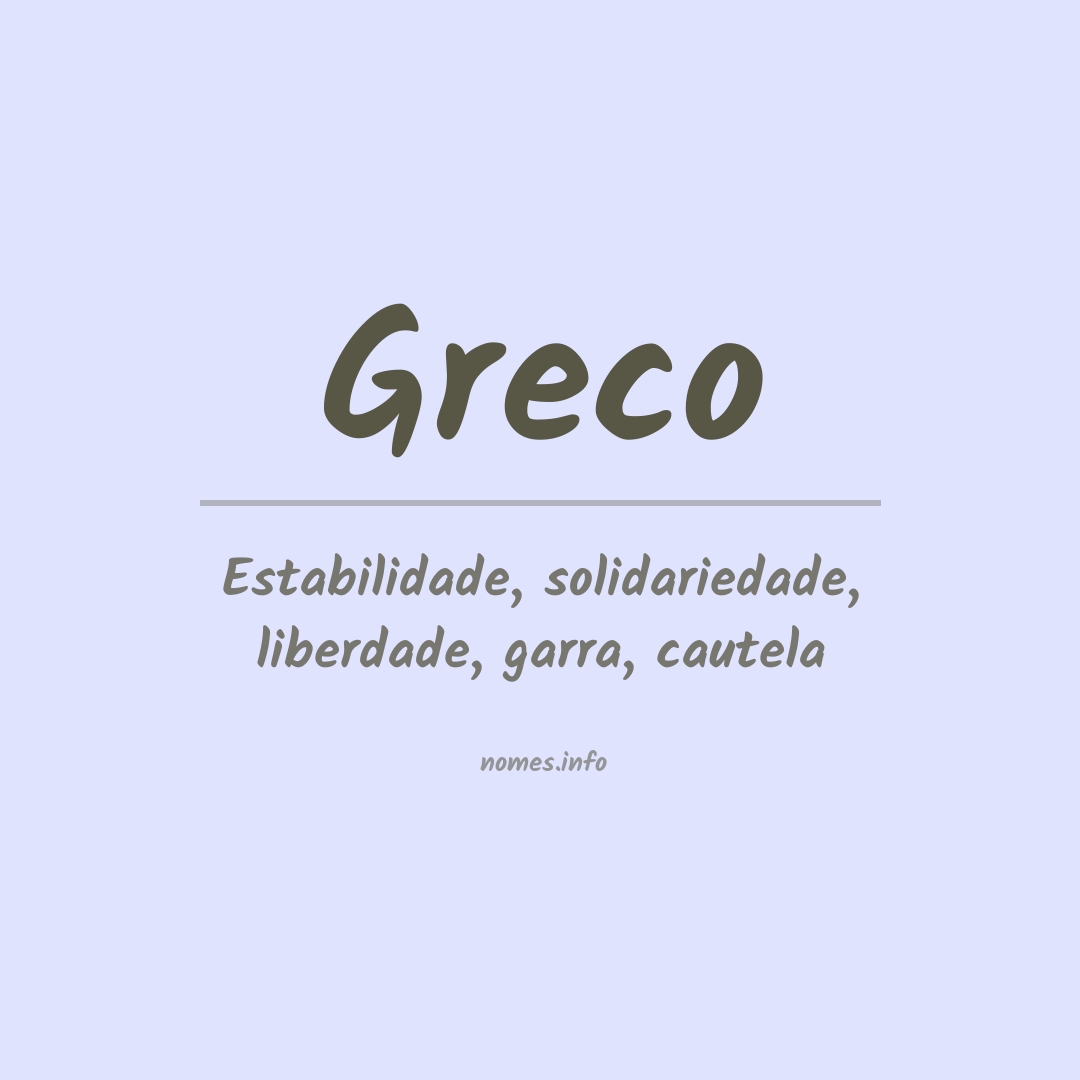 Significado do nome Greco