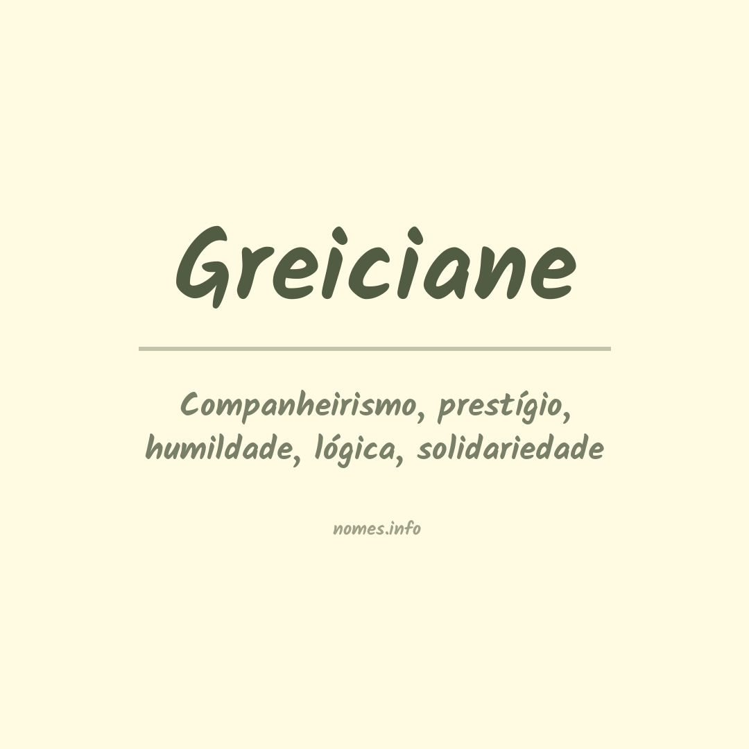 Significado do nome Greiciane