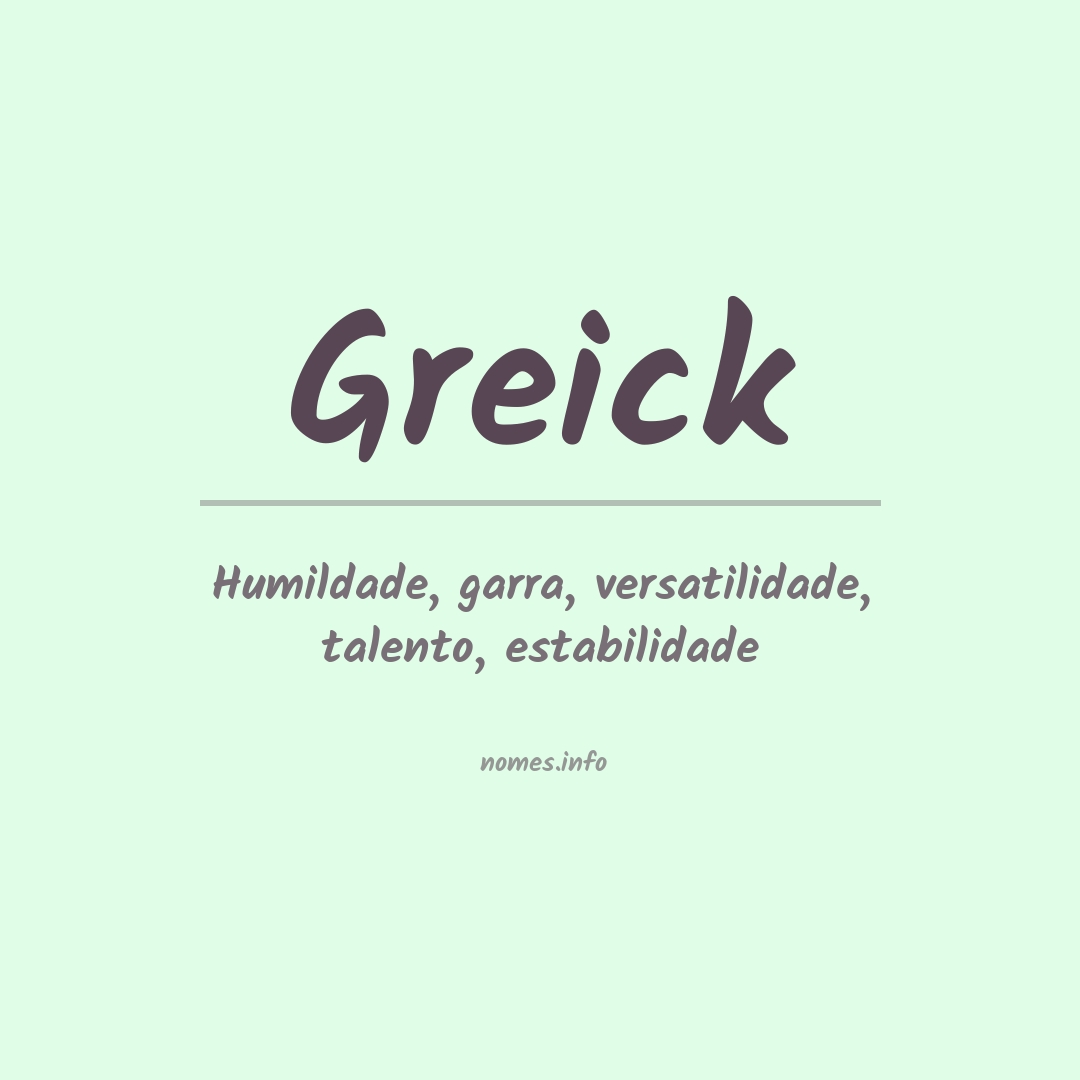 Significado do nome Greick