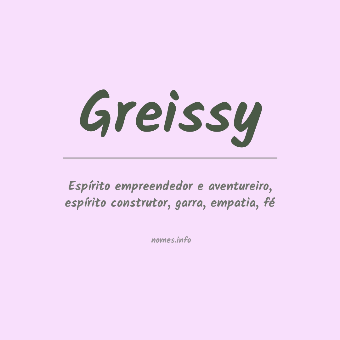 Significado do nome Greissy