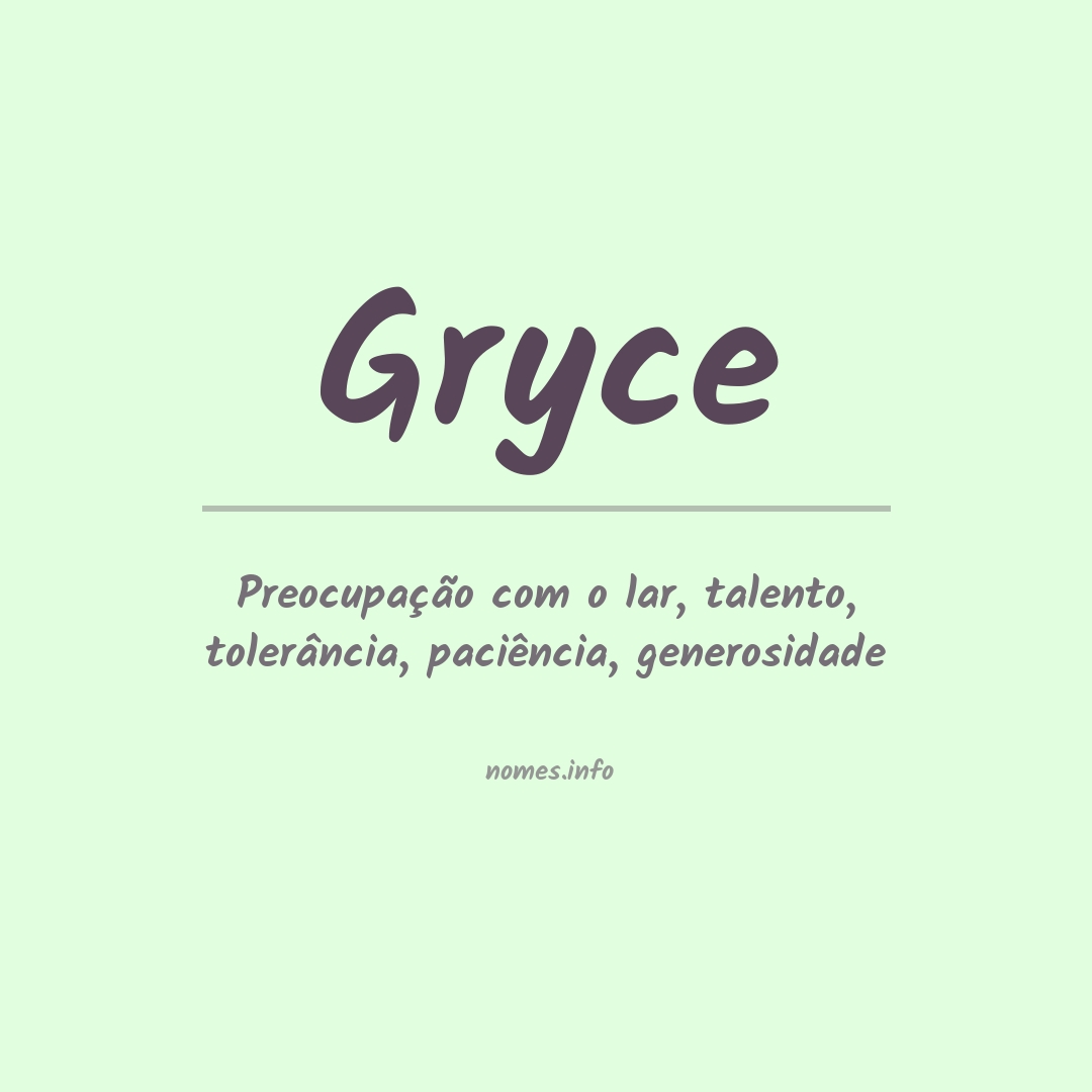 Significado do nome Gryce