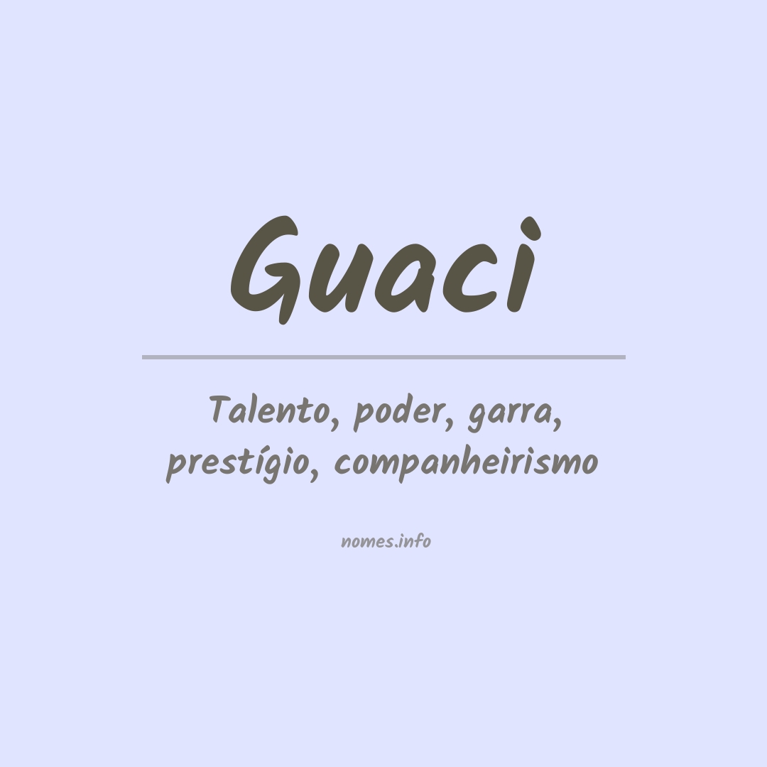 Significado do nome Guaci