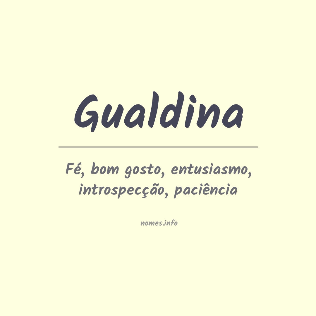 Significado do nome Gualdina