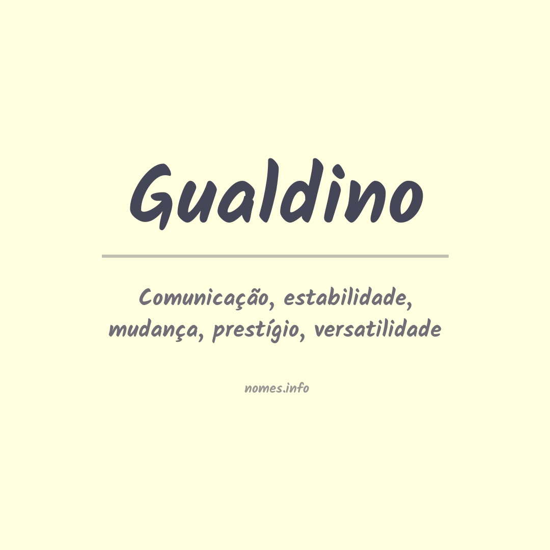 Significado do nome Gualdino