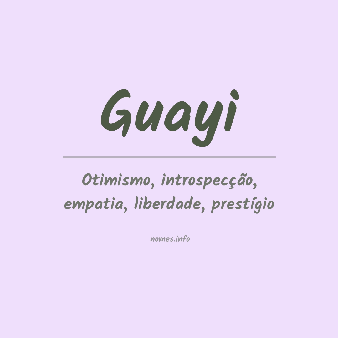 Significado do nome Guayi
