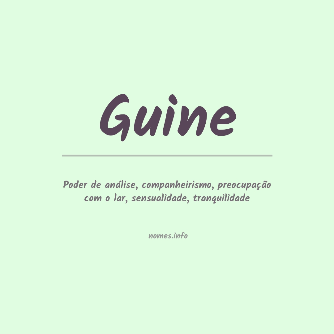 Significado do nome Guine