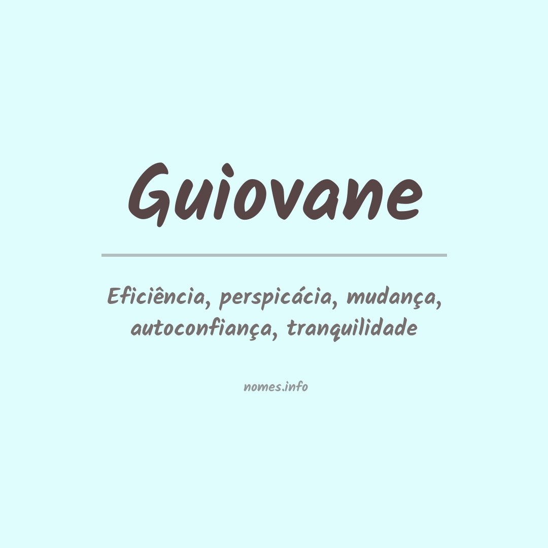 Significado do nome Guiovane