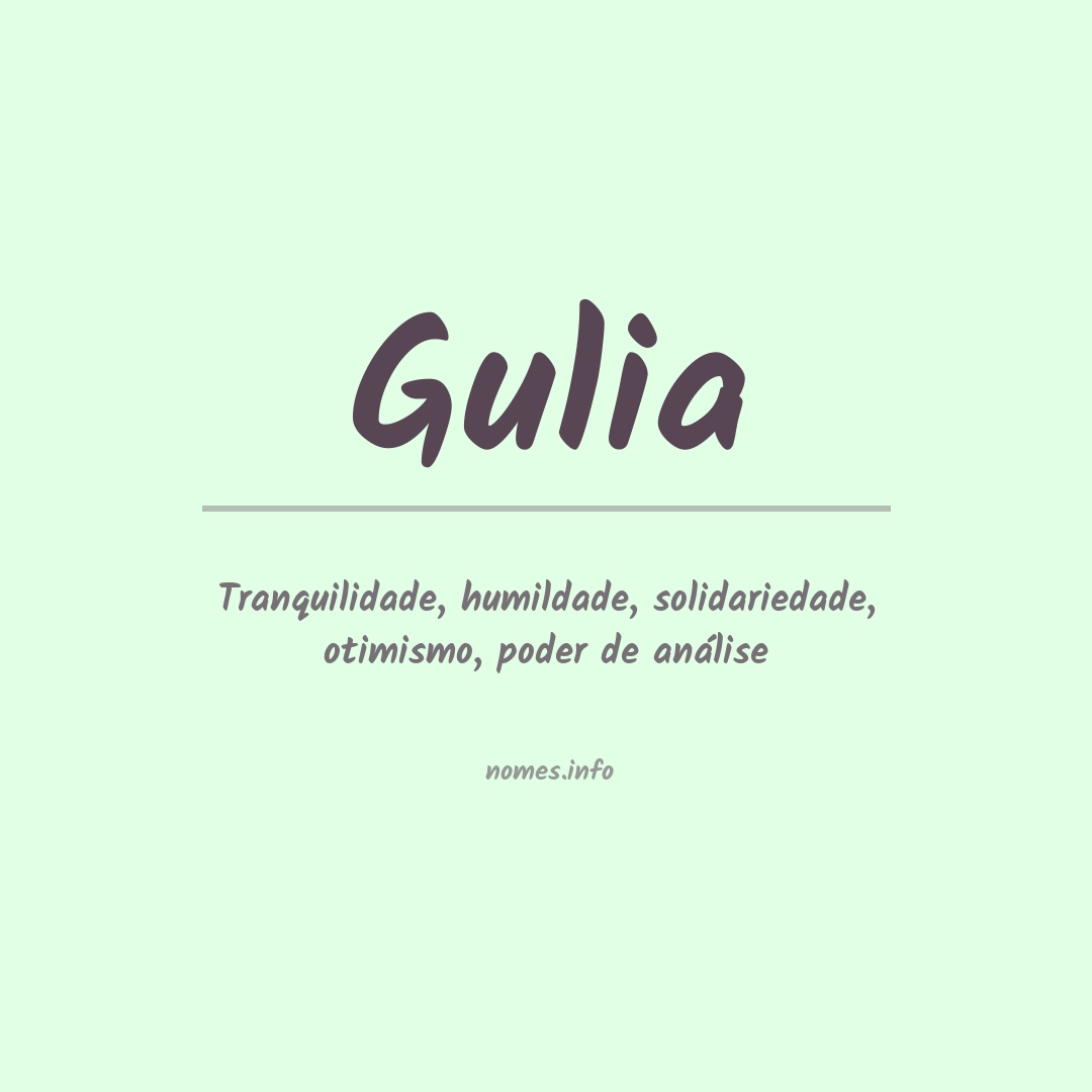 Significado do nome Gulia