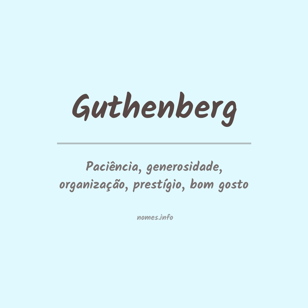Significado do nome Guthenberg