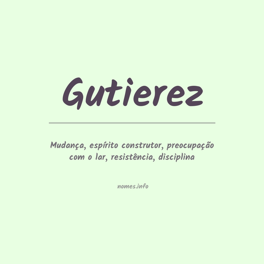 Significado do nome Gutierez