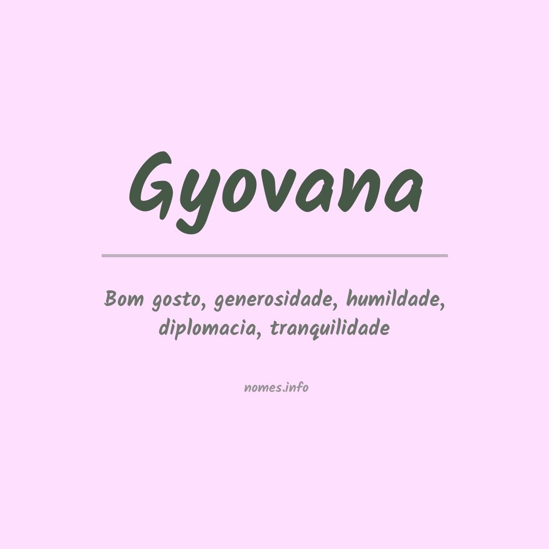 Significado do nome Gyovana