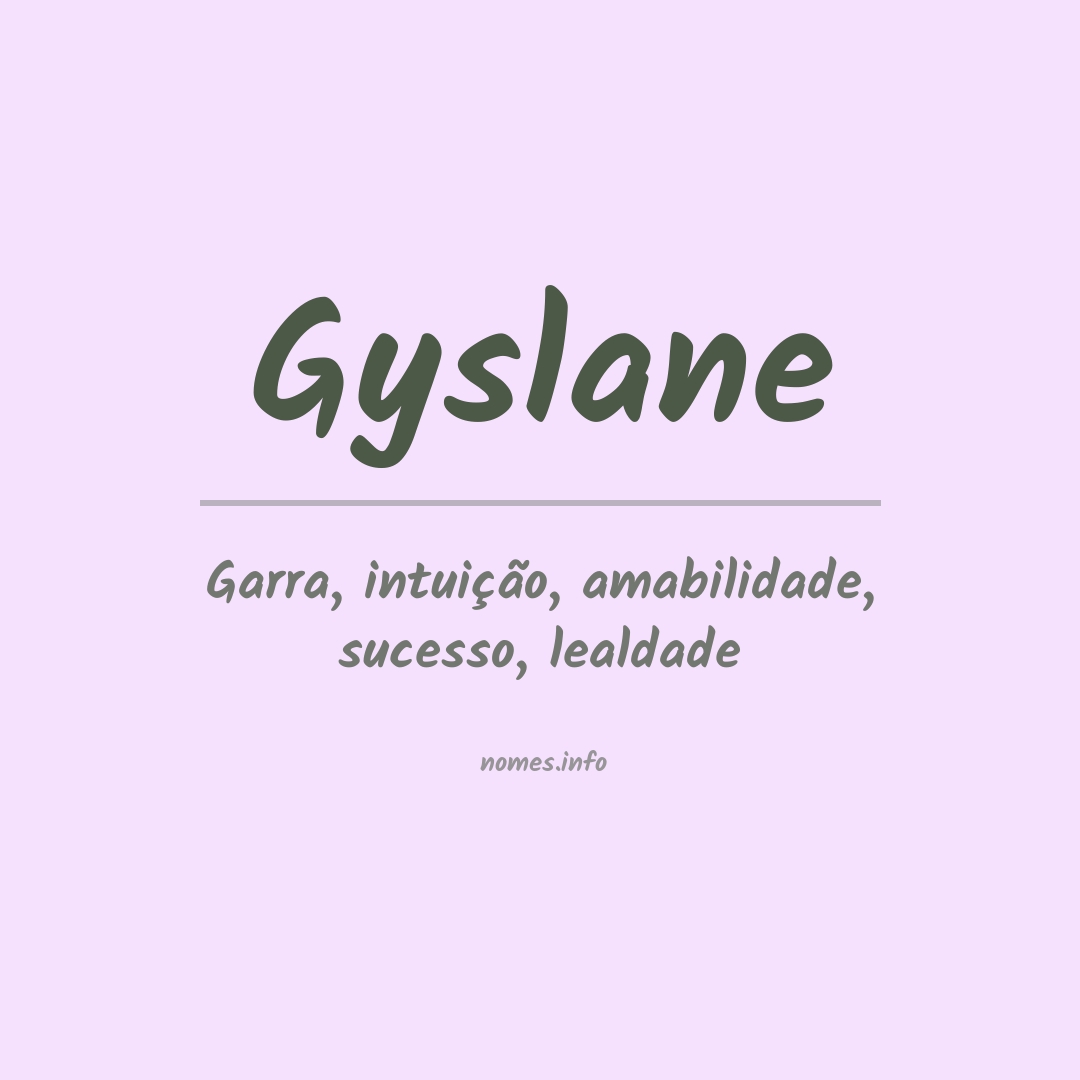 Significado do nome Gyslane
