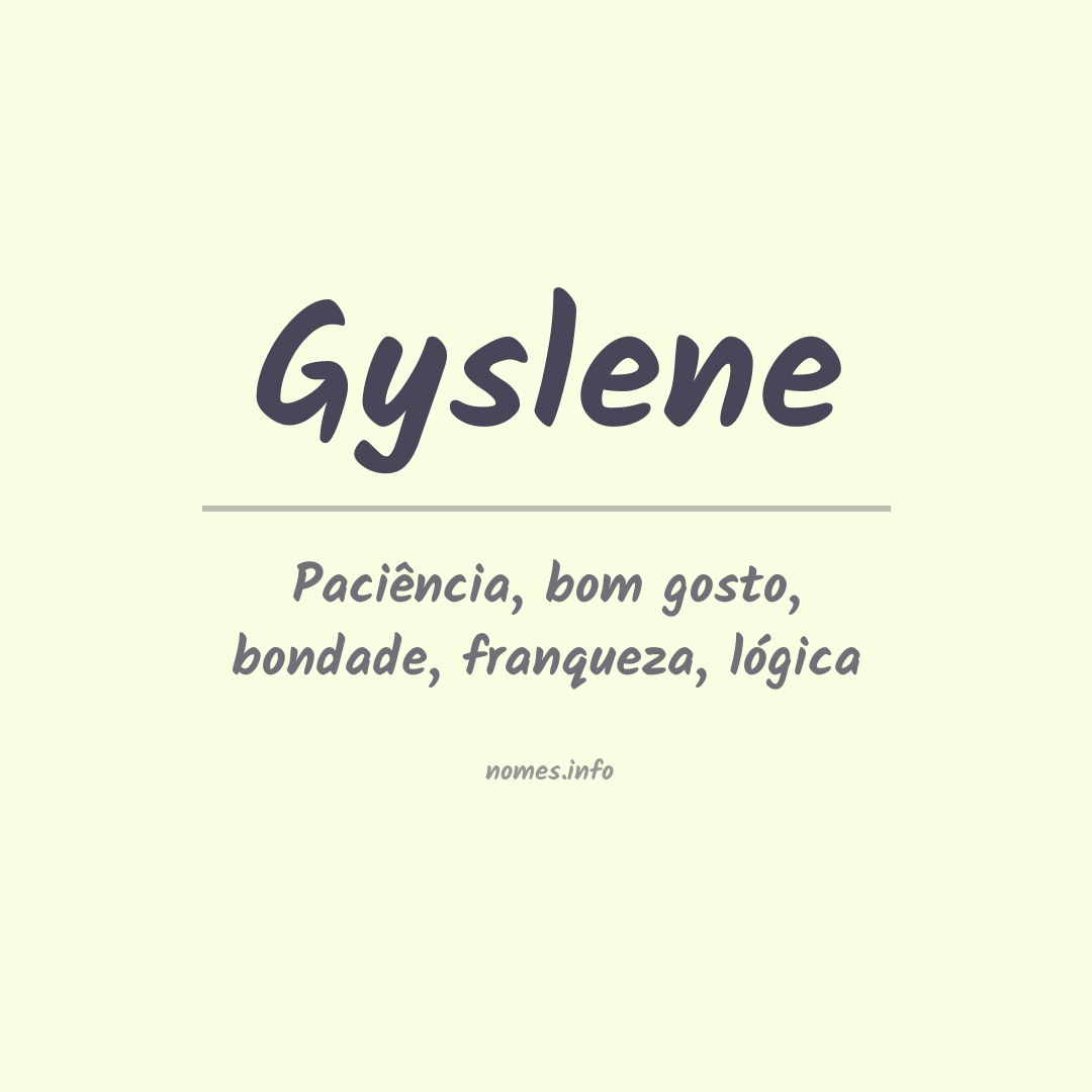 Significado do nome Gyslene