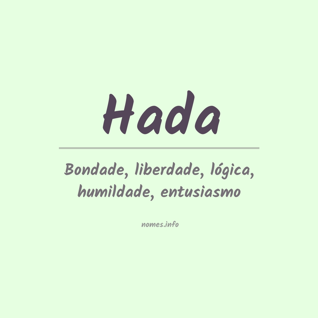 Significado do nome Hada
