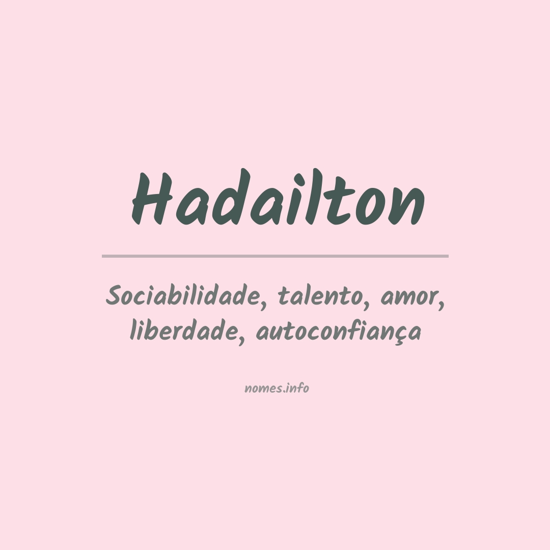 Significado do nome Hadailton