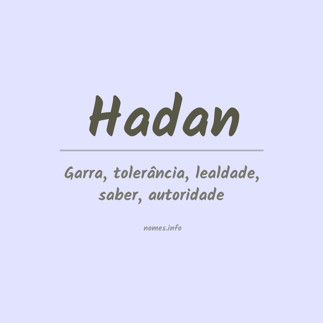 Significado do nome Hadan
