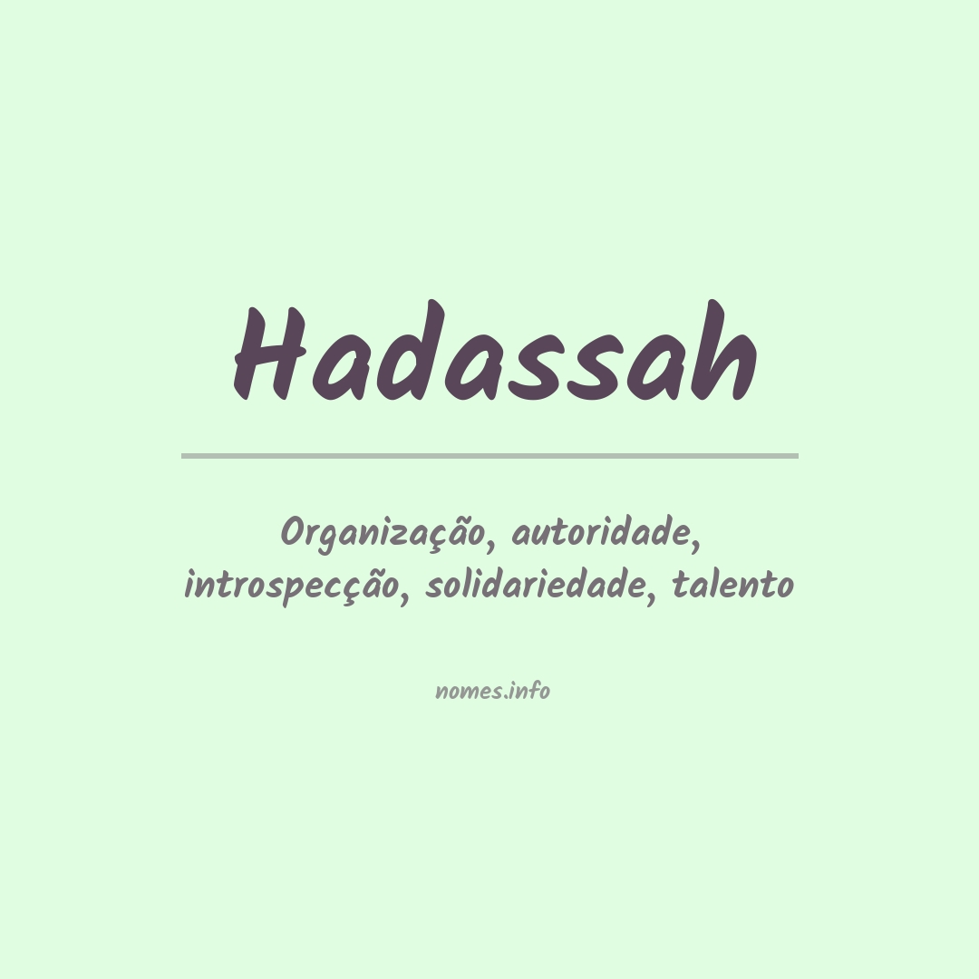 Significado do nome Hadassah