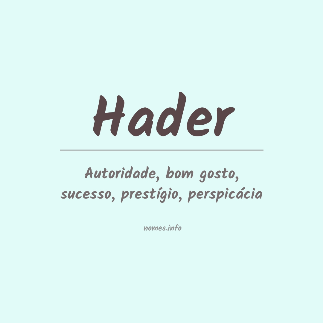 Significado do nome Hader