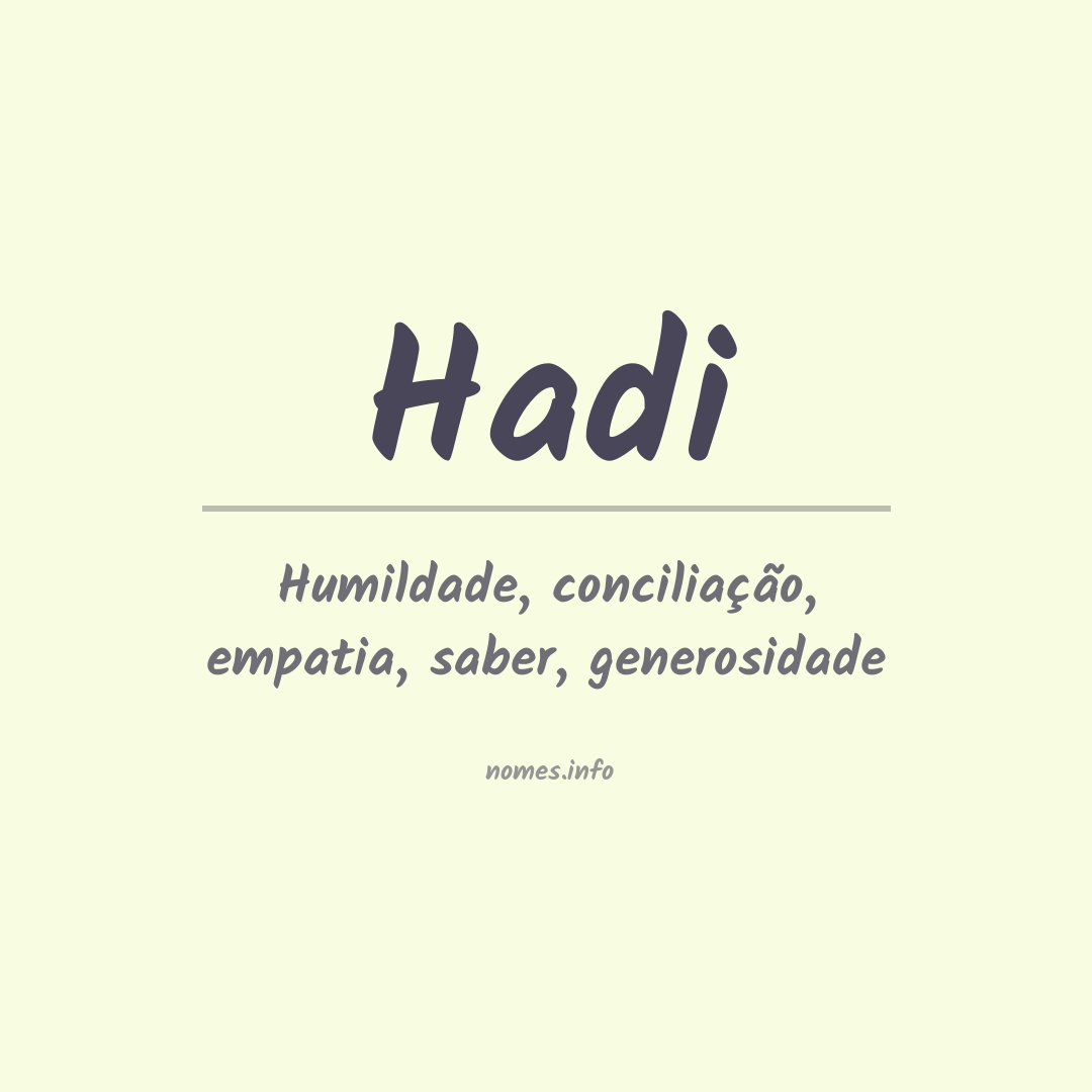 Significado do nome Hadi